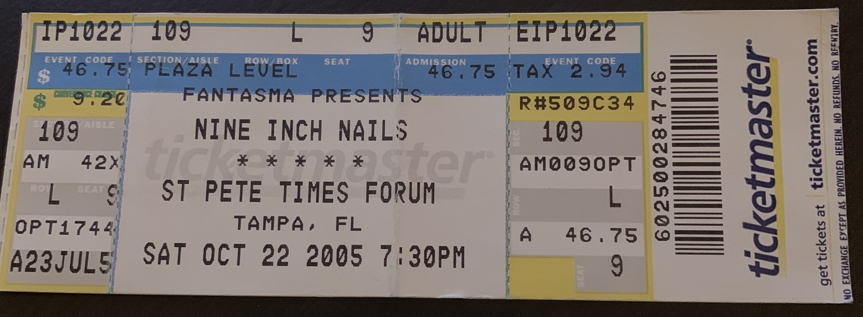 2005/10/22 Ticket