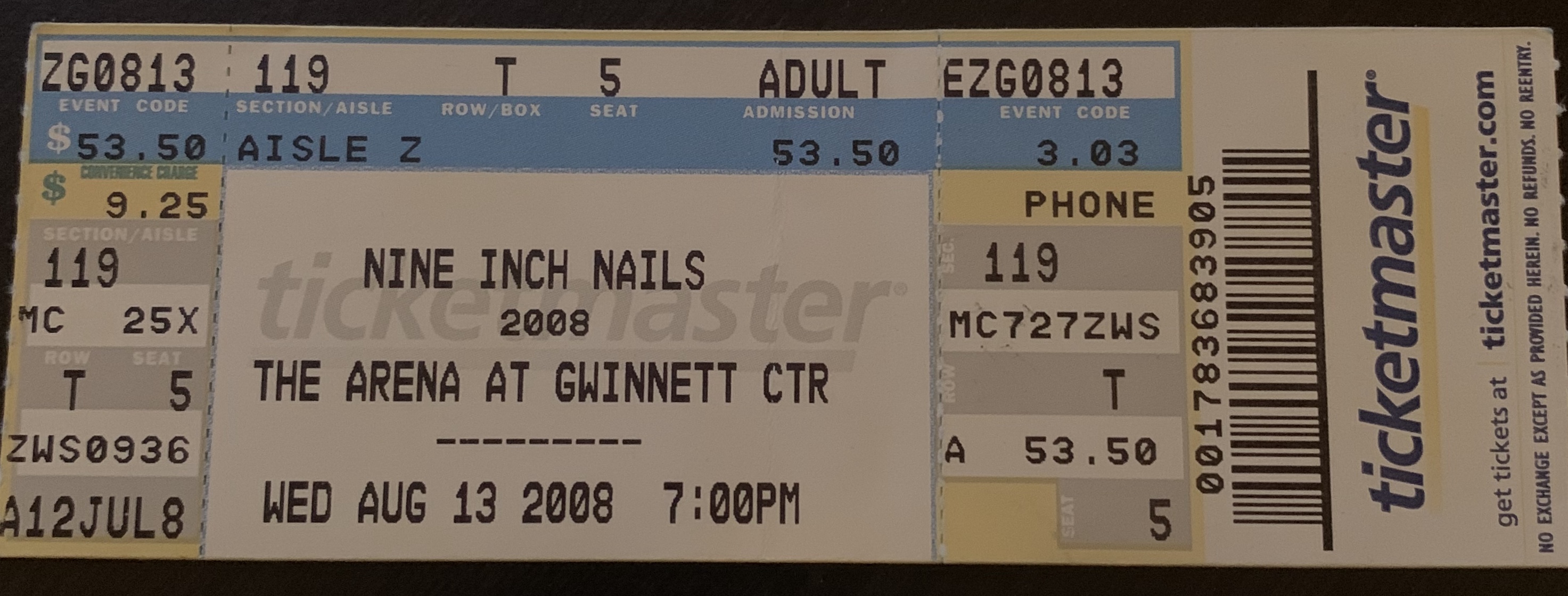 2008/08/13 Ticket