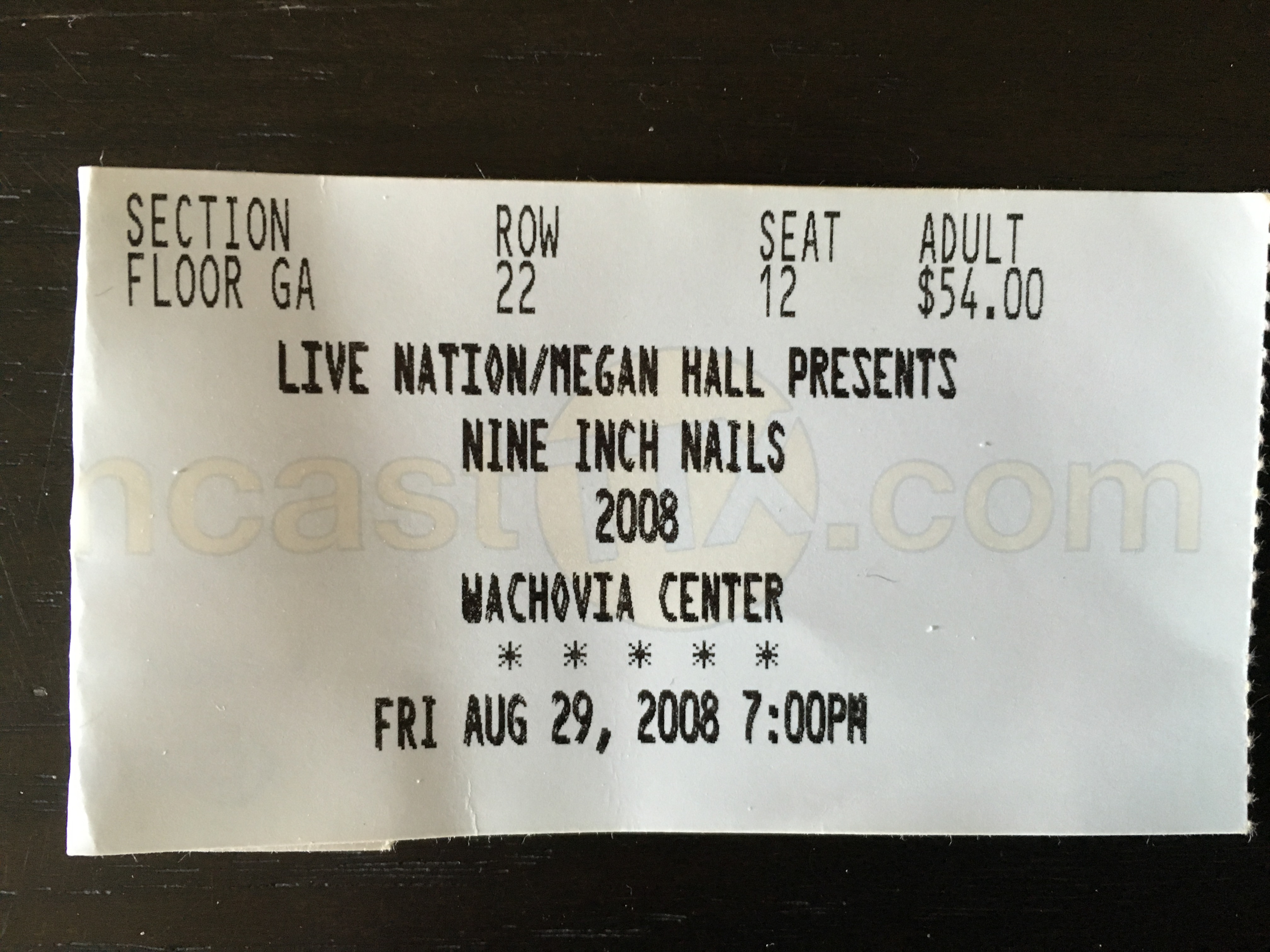 2008/08/29 Ticket