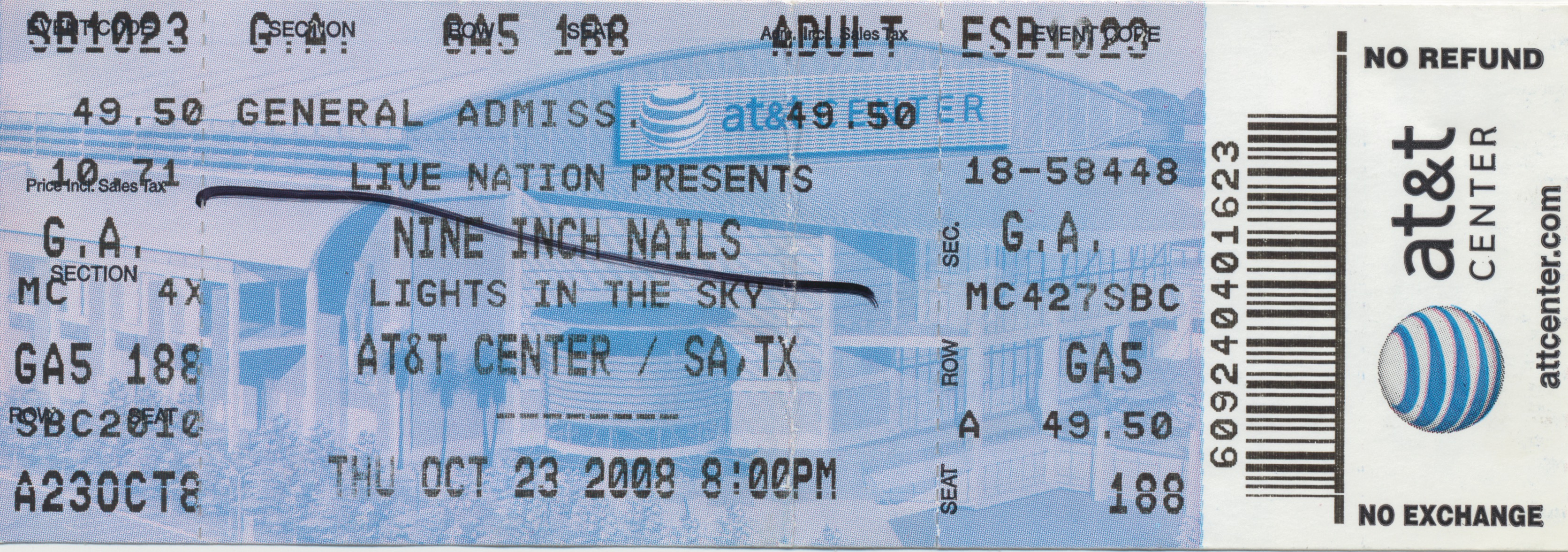 2008/10/23 Ticket