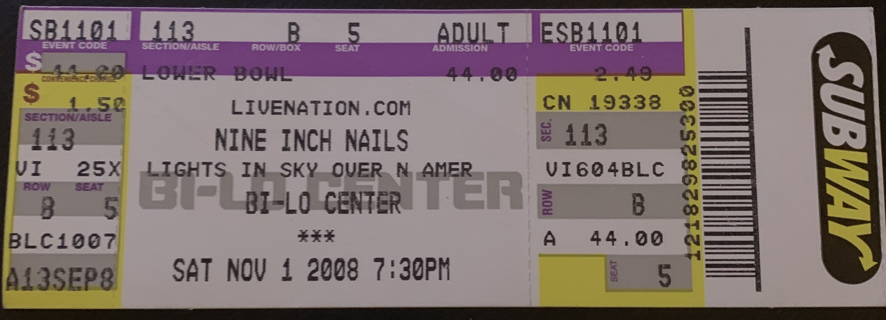 2008/11/01 Ticket