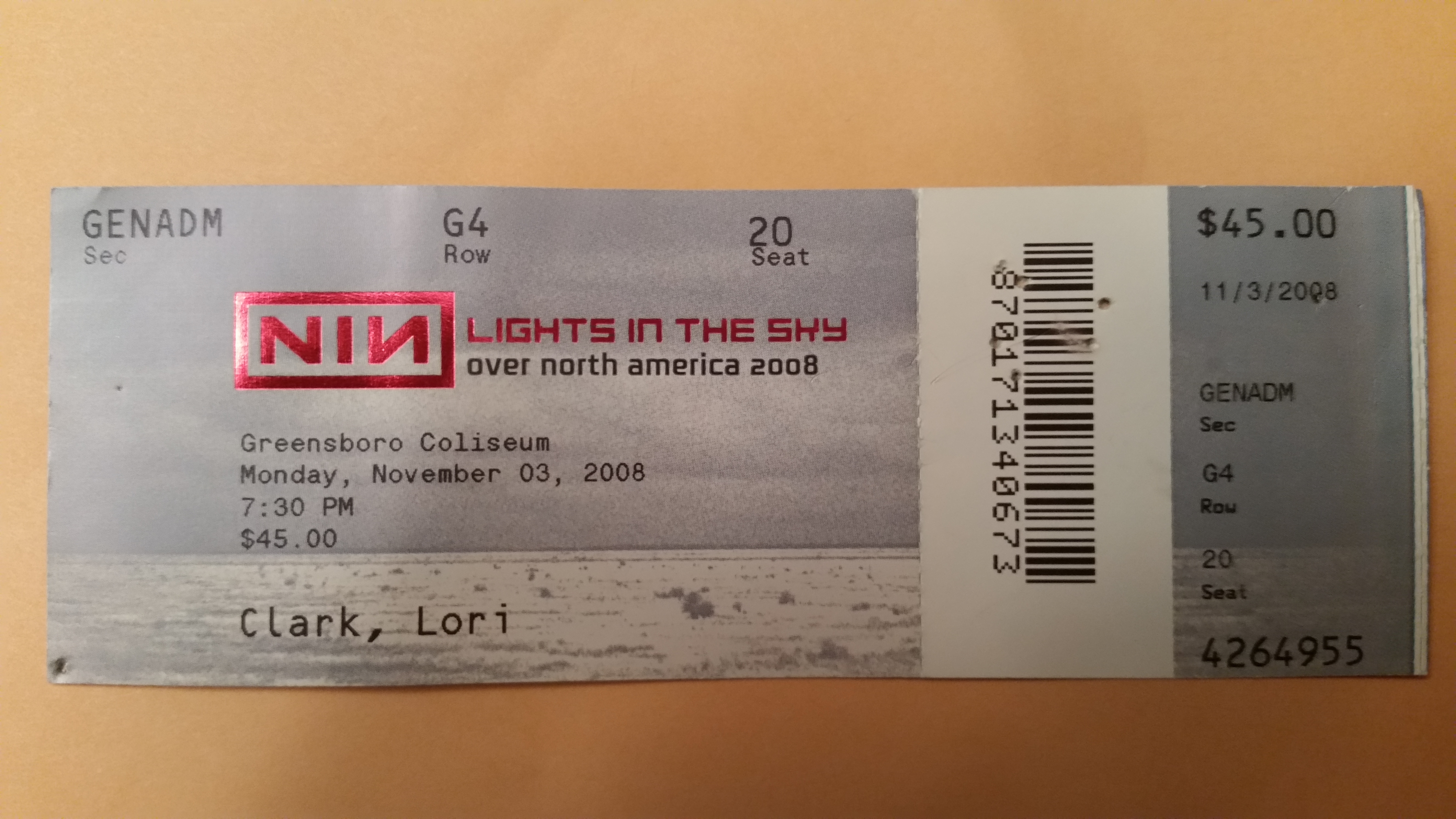 2008/11/03 Ticket