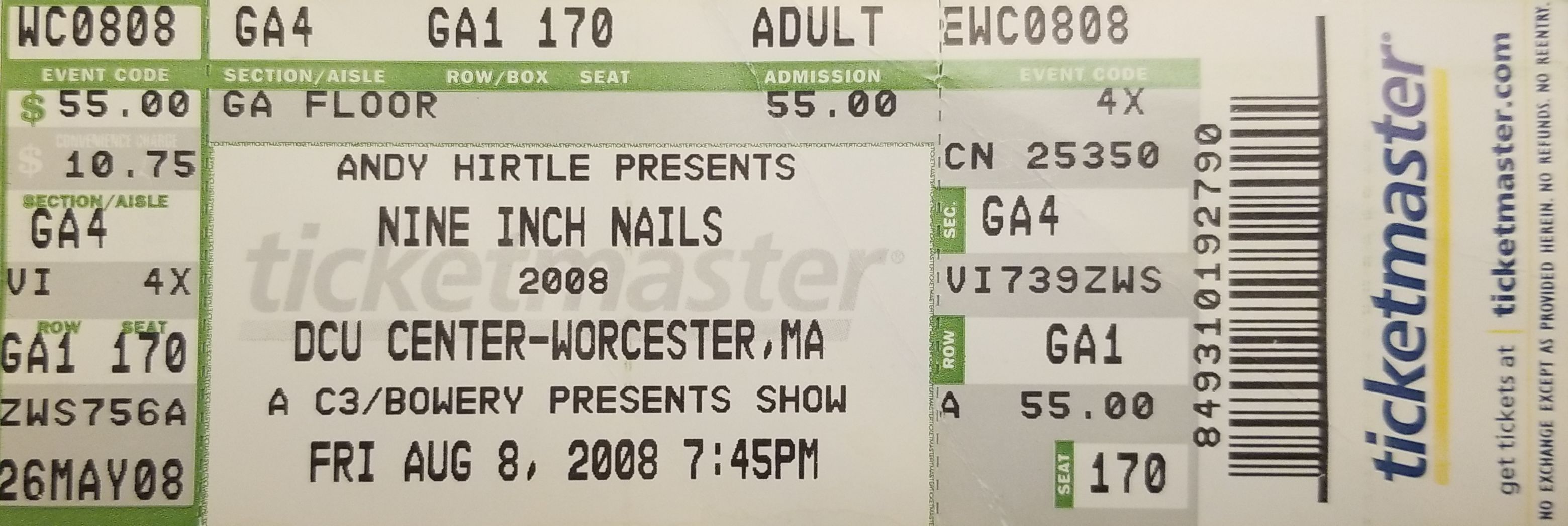 2008/11/09 Ticket