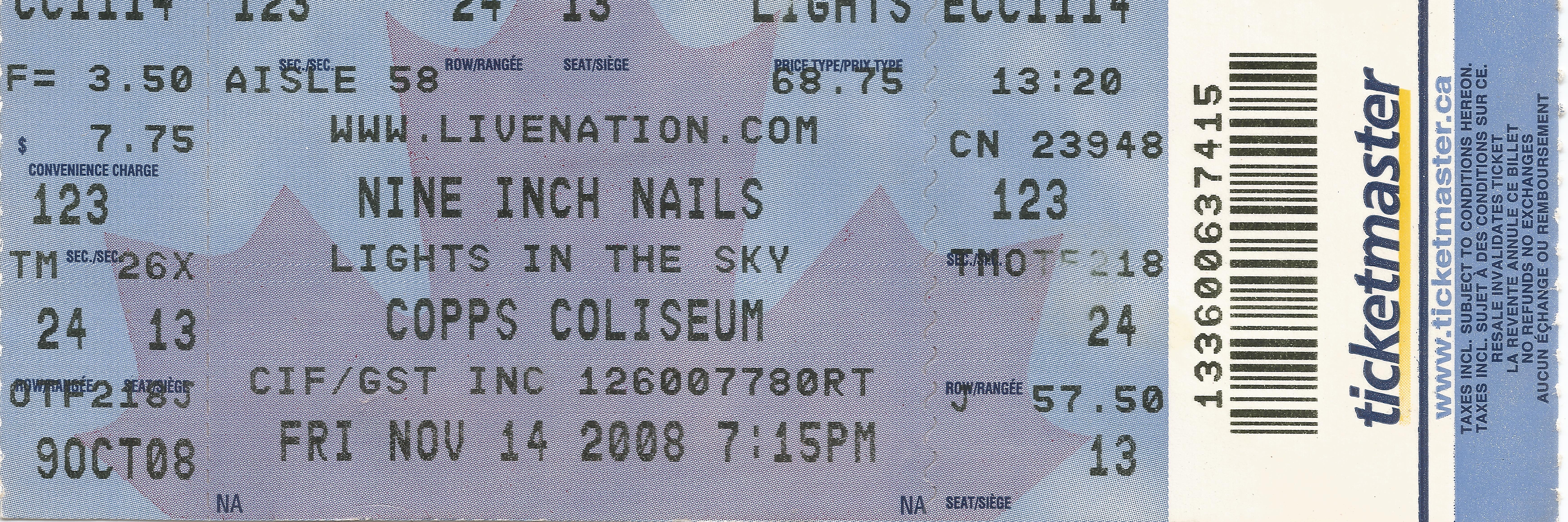2008/11/14 Ticket
