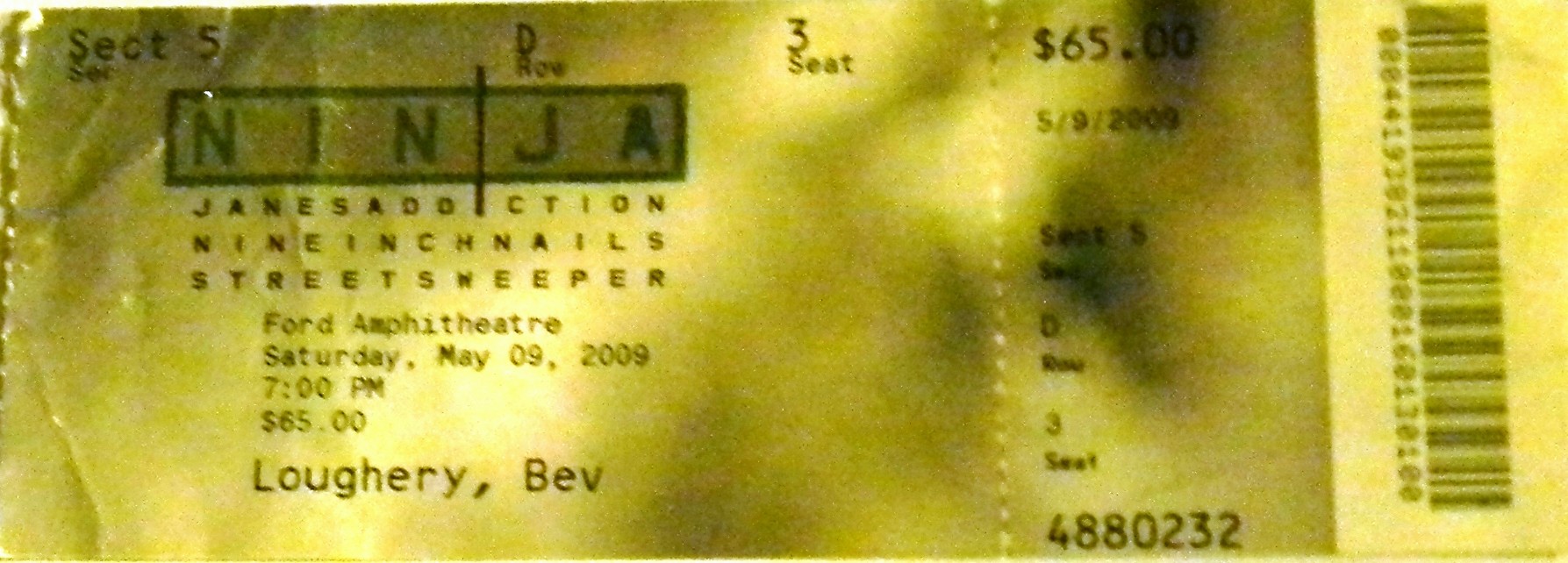 2009/05/09 Ticket