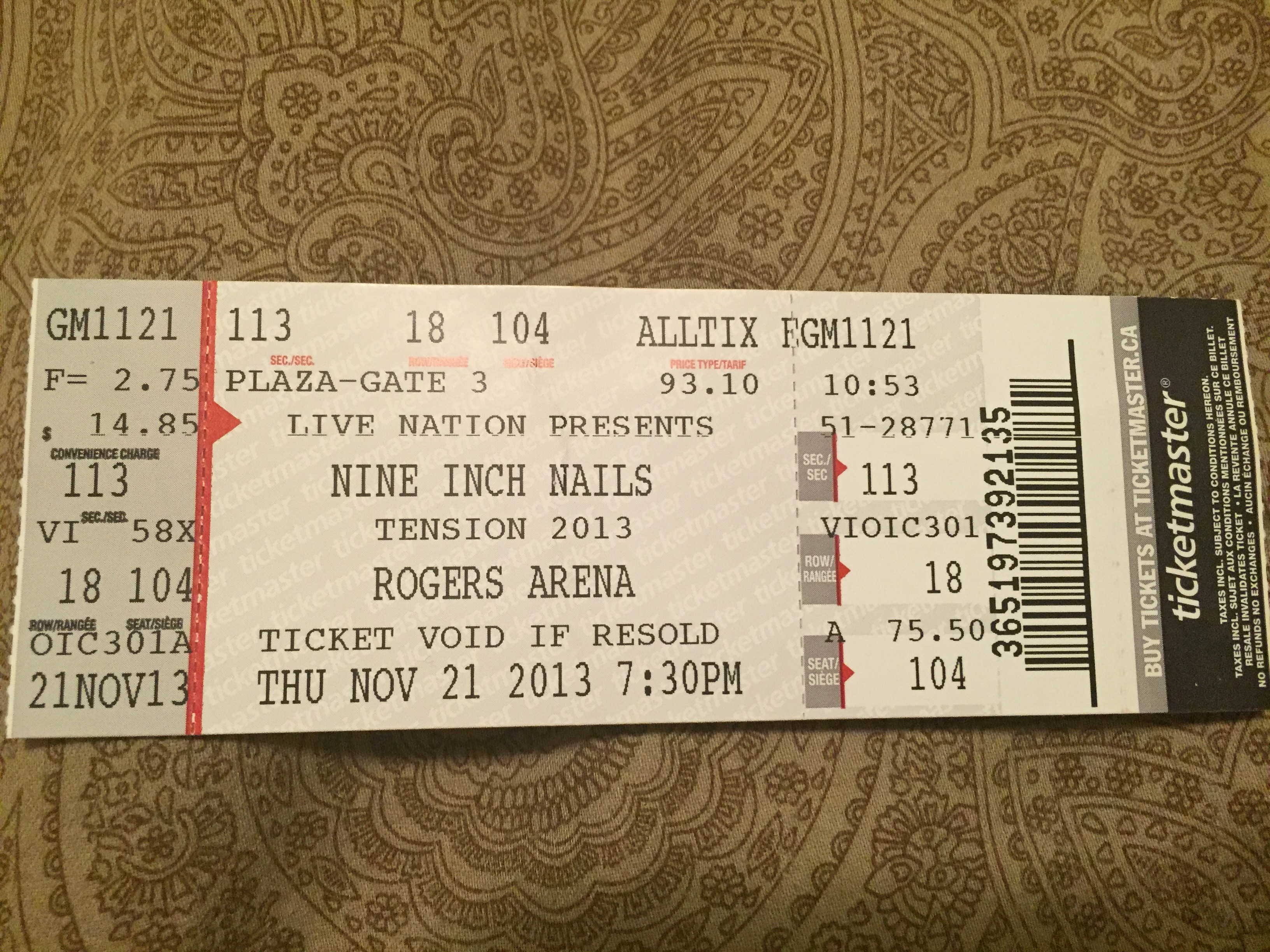 2013/11/21 Ticket